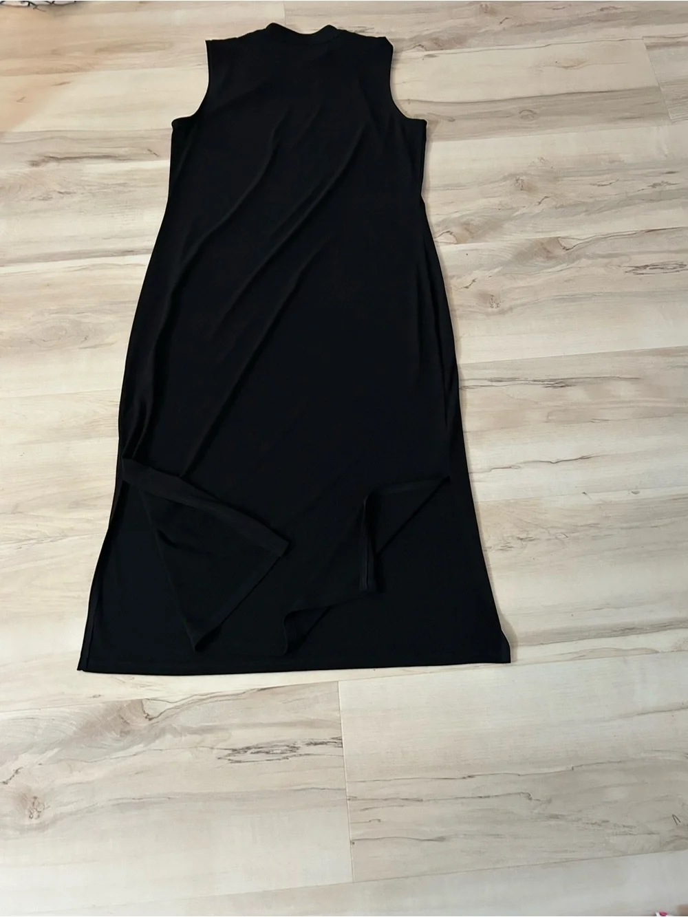 Michael Michael Kors Black Maxi Dress M  Gold Button Mock Neck Sleeveless Luxury